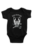 Born from Pain Baskılı Siyah Bebek Body - Zıbın