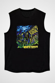 Bouncing Souls Baskılı Unisex Siyah Kolsuz Tişört