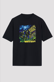 Bouncing Souls Baskılı Unisex Siyah Oversize Tişört