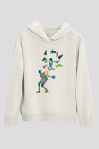 Bovling Beyaz Unisex Hoodie