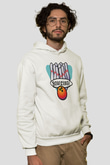 Bovling Beyaz Unisex Kapüşonlu Sweatshirt