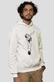 Bovling Beyaz Unisex Kapüşonlu Sweatshirt