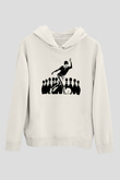 Bovling Beyaz Unisex Kapüşonlu Sweatshirt