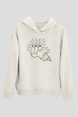 Bovling Beyaz Unisex Kapüşonlu Sweatshirt