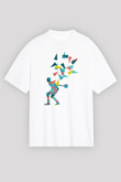 Bovling Beyaz Unisex Oversize Tişört T-Shirt