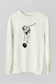 Bovling Beyaz Unisex Sweatshirt
