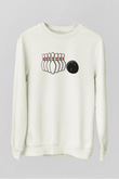 Bovling Beyaz Unisex Sweatshirt