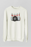 Bovling Beyaz Unisex Sweatshirt