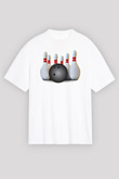 Bovling Beyaz Unisex Tişört T-Shirt - TişörtFabrikası