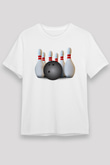 Bovling Beyaz Unisex Tişört T-Shirt - TişörtFabrikası