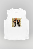 Bow Wow Baskılı Unisex Beyaz Kolsuz Tişört