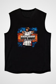 Bow Wow Baskılı Unisex Siyah Kolsuz Tişört