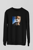 Bow Wow Baskılı Unisex Siyah Sweatshirt