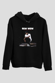 Bow Wow Siyah Unisex Kapüşonlu Sweatshirt