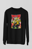 Bowser Ride Baskılı Unisex Siyah Sweatshirt