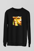 Brad Pitt Baskılı Unisex Siyah Sweatshirt