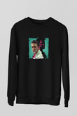 Brad Pitt Baskılı Unisex Siyah Sweatshirt