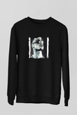 Brad Pitt Baskılı Unisex Siyah Sweatshirt