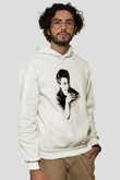 Brad Pitt Beyaz Unisex Kapüşonlu Sweatshirt