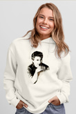 Brad Pitt Beyaz Unisex Kapüşonlu Sweatshirt