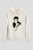 Brad Pitt Beyaz Unisex Kapüşonlu Sweatshirt