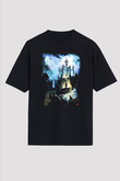 Bran Kalesi Siyah Unisex Oversize Tişört T-Shirt