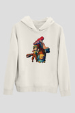 Brawl Stars Baskılı Beyaz Unisex Kapüşonlu Sweatshirt