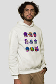 Brawl Stars Baskılı Beyaz Unisex Kapüşonlu Sweatshirt