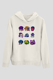 Brawl Stars Baskılı Beyaz Unisex Kapüşonlu Sweatshirt