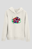 Brawl Stars Baskılı Beyaz Unisex Kapüşonlu Sweatshirt