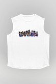 Brawl Stars Baskılı Beyaz Unisex Kolsuz Tişört - Tshirt