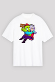 Brawl Stars Baskılı Beyaz Unisex Oversize Tişört - Tshirt
