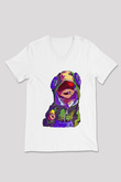 Brawl Stars Baskılı Beyaz Unisex V Yaka Tişört - Tshirt