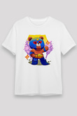 Brawl Stars Baskılı Unisex Beyaz Tişört - Tshirt