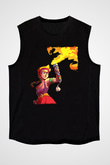 Brawl Stars Baskılı Unisex Siyah Kolsuz Tişört - Tshirt