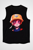 Brawl Stars Baskılı Unisex Siyah Kolsuz Tişört - Tshirt