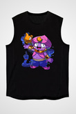 Brawl Stars Baskılı Unisex Siyah Kolsuz Tişört - Tshirt
