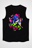 Brawl Stars Baskılı Unisex Siyah Kolsuz Tişört - Tshirt
