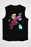 Brawl Stars Baskılı Unisex Siyah Kolsuz Tişört - Tshirt