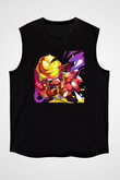 Brawl Stars Baskılı Unisex Siyah Kolsuz Tişört - Tshirt