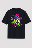 Brawl Stars Baskılı Unisex Siyah Oversize Tişört - Tshirt