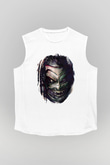 Bray Wyatt Baskılı Beyaz Unisex Kolsuz Tişört - Tshirt