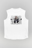 Bray Wyatt Baskılı Beyaz Unisex Kolsuz Tişört - Tshirt