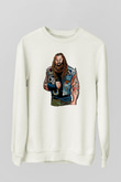 Bray Wyatt Baskılı Beyaz Unisex Sweatshirt