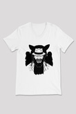 Bray Wyatt Baskılı Beyaz Unisex V Yaka Tişört - Tshirt