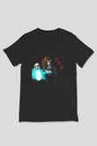 Bray Wyatt Baskılı Unisex Siyah V Yaka Tişört - Tshirt