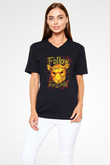 Bray Wyatt Baskılı Unisex Siyah V Yaka Tişört - Tshirt