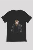 Bray Wyatt Baskılı Unisex Siyah V Yaka Tişört - Tshirt