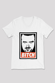 Breaking Bad Heisenberg Beyaz Unisex V Yaka Tişört