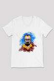 Breaking Bad Heisenberg Beyaz Unisex V Yaka Tişört